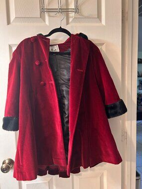 Vintage velvet girls coat